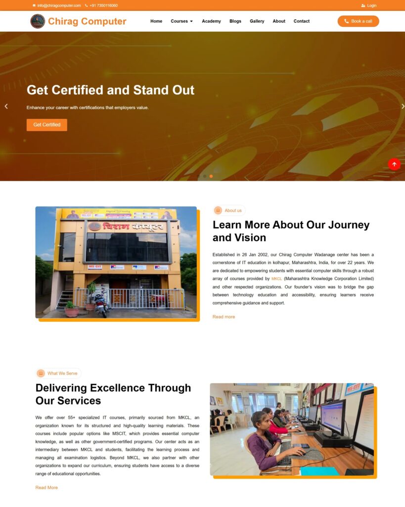 Chirag Computer Website